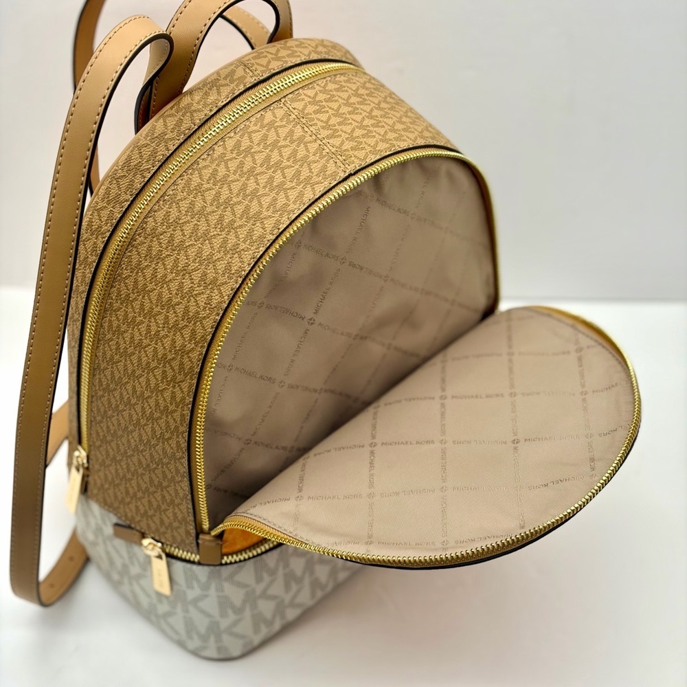 Michael Kors Rhea Medium Color-Block Signature Logo Backpack - Picture 6 of 13